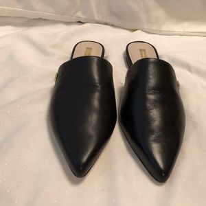 Black Leather Louise et Cie Mule Slide